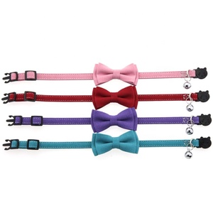 <span class=keywords><strong>Collare</strong></span> per Gatti Regolabile con Fiocco, <span class=keywords><strong>Collare</strong></span> con Campanello in Morbido Velluto Colorato Stile Macaron, Fibbia in Poliestere - Product Image 3