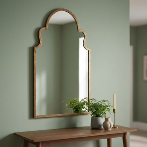 Espejo de Pared Decorativo Hecho a Mano con Marco de Madera Natural de Diseño Moderno y Lujoso, Grabado Personalizado, Ecológico, para Bodas y Sala de Estar - Product Image 1