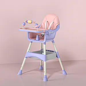 Kunststoff Hochstuhl Großhandel Multifunktion aler Baby hochstuhl mit verstellbaren Beinen und Rädern Baby Fütterung Essen Hochstuhl Holz