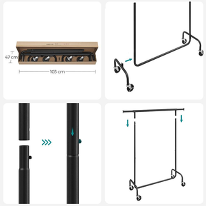 Trung tâm may mặc Giá cửa hàng quần áo hiển thị đứng hộ gia đình quần áo bộ sưu tập treo giá với bánh xe - Product Image 3