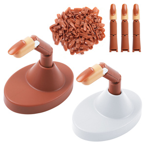 Móng tay nghệ thuật thực hành ngón tay với màn hình đứng Acrylic móng tay móng tay Silicone Mẹo làm móng tay nghệ thuật đào tạo mô hình hiển thị - Product Image 4