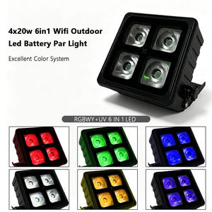 Wireless DMX512 Wifi 4x20W Waterproof LED Wash Par Stage Light Battery Powered RGBWAUV Led Uplights for <strong>DJ</strong> Park Wedding Event - Product Image 3
