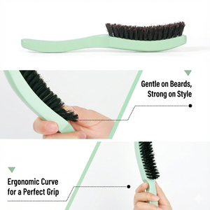 <span class=keywords><strong>Brosse</strong></span> à cheveux incurvée 360 Wave en bois 100% poils de <span class=keywords><strong>sanglier</strong></span> pour hommes, soin de la barbe, logo personnalisé, marque privée - Product Image 5
