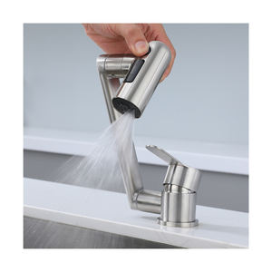 Nouvelles Idées de Produits 2025 Robinet de Salle de Bain 3 Fonctions Robinet de Lavabo Pliant en Acier Inoxydable Mélangeur à Rouler Rotation Robinet d'Eau de Douche - Product Image 1