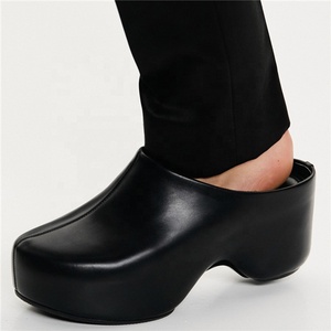 Mules à bout fermé pour femme, talons originaux, sandales à plateforme haute, claquettes à semelle épaisse pour la plage, sandales de soirée - Product Image 1