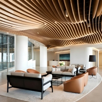 Panneaux de plafond en aluminium courbés décoratifs imperméables modernes pour les bureaux d'entreprise, les halls d'accueil