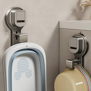 Gancho de succión Ltes Y819, redondo, para montaje en pared, sin perforaciones, con acabado pulido, organizador de almacenamiento para cocina y baño - Product Image 2