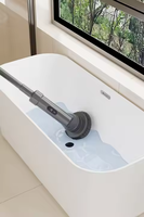 Brosse de toilette électrique sans fil, poignée en acier inoxydable, commande vocale, 2 vitesses, batterie 3600mAh, vitesse de rotation 300r/min, nettoyage