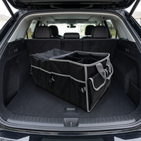 Organisateur de coffre de voiture pliable avec compartiments étanches, boîte de rangement en polyester multi-poches en maille pour les voyages, garde le chargement de la voiture bien rangé