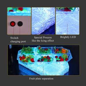 Plateau à fruits LED personnalisé d'usine Discothèque Design moderne Assiettes à fruits changeantes colorées bar Plat à fruits Plateau rond Bol à collation LED - Product Image 6