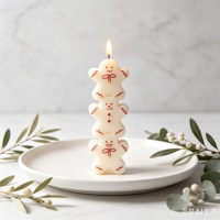 Handgemachte Sojawachs-Lebkuchenmann-förmige Aromatherapie-Kerze mit individuellem Duft - Umweltfreundliches Feiertagsgeschenk für Hochzeiten und Partys