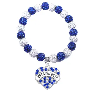 Fatti a mano di Perline Elastico Sorority Fraternità Lettere Greche SGRHO Segno Sigma Gamma Rho ZETA Clover <span class=keywords><strong>Bracciali</strong></span> - Product Image 1