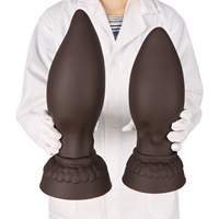 Plug anal géant lisse en forme d'œuf avec base large évasée, entraîneur anal fantaisie pour hommes gays, couples et jeux BDSM pour adultes