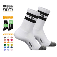Chaussettes de sport pour hommes avec logo personnalisé, semelle en tissu éponge, séchage rapide, pour course en extérieur