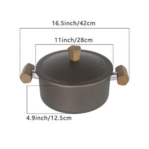 Casserole Ronde en Acier Carbone Grande Capacité 28 cm pour Usage Domestique, avec Double Anse, Idéale pour Soupes et Plats Variés - Product Image 5