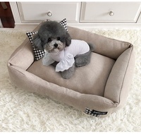 Canapé-lit de luxe pour chien lavable à motif rectangulaire et solide