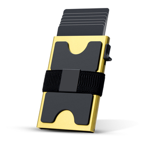High Quality Male Slide Button Pop up <b>Metal</b> Smart Card Holder Box Rfid Security Minimalist Tactical <b>Wallet</b> Kaarthouder Aluminium - Product Image 1