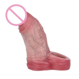 ORALSX Small Size Penis Extender 5 Inches Cock Sleeve Reusable Condom Hollow <b>Dildo</b> Silicone Cock Extender for Men Small Penis - Product Image 3