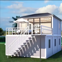 Maison conteneur préfabriquée sur mesure à deux étages Immeuble de bureaux préfabriqué moderne à plat prêt à expédier
