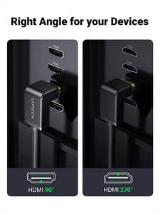 Câble <span class=keywords><strong>HDMI</strong></span> <span class=keywords><strong>UGREEN</strong></span> à angle droit 4K 90 degrés, cordon HD-MI haute vitesse, câble HD-MI 2.0 à angle descendant - Product Image 5