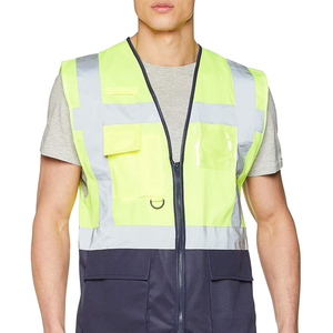 CITICITY Custom Orange High Visibility Vest <b>Construction</b> Airport <b>Work</b> Multi Pocket Mens Reflective Safety Vest with Zipper - Product Image 5