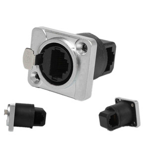 Conector <span class=keywords><strong>de</strong></span> <span class=keywords><strong>Red</strong></span> <span class=keywords><strong>RJ45</strong></span> CAT5, Adaptador Ethernet Hembra para Montaje en Panel, Conector Tipo D Metálico - Product Image 5