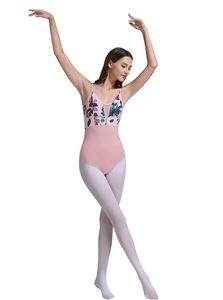 Justaucorps de danse de ballet à imprimé floral, justaucorps en maille V, justaucorps pour adultes, vêtements de danse de scène pour filles, <span class=keywords><strong>gymnastique</strong></span> - Product Image 5
