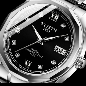 Relojes de Cuarzo de Acero Inoxidable para Hombre con Logotipo Personalizado, Diseño Casual y Elegante para Negocios, Esfera de Cristal, Pantalla con Manecillas, Caja de Aleación - Product Image 4