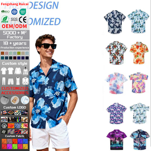 <span class=keywords><strong>Chemise</strong></span> promotionnelle à motifs personnalisés Chemises hawaïennes décontractées Chemises de fête formelles en tissu extensible <span class=keywords><strong>Chemise</strong></span> publicitaire Chemises de vacances - Product Image 1