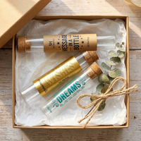 Elegant Gift Packaging Kit: Mini Glass Test Tube with Wood Lid and Rigid Folding Paper Box