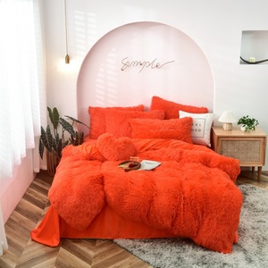 Juego de Ropa de Cama de Franela Gruesa y Suave de Color Beige Sólido, 4 Piezas, para Cama Queen/King, para Invierno, para Niñas, para el Hogar, Precio Económico - Product Image 3
