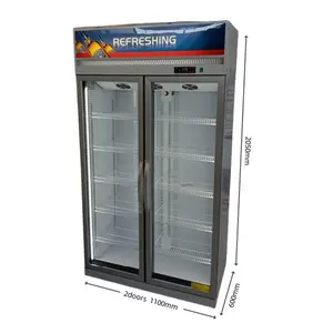 Refrigerador de exibição de supermercado, refrigerador de exibição de temperatura única por atacado de fábrica, refrigerador de exibição de bebidas, freezer