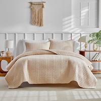 Ensemble de couvre-lit en microfibre 3 pièces, motif patchwork en forme d'épi de blé, couette respirante et douce, ensemble de literie avec taies d'oreiller pour hôtel et usage domestique