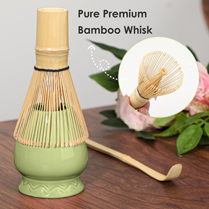 High Quality Traditional Japanese-Style 4-Piece Matcha <b>Tea</b> <b>Set</b> Engraved-Patterned Bowls Bamboo-Handled Mixer <b>Tea</b> <b>Set</b> - Product Image 4