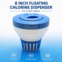GYDACO YD-C014 Schwimmender 8-Zoll-Chlorinator für Pool-Chemikalienabgabe, 3-Zoll-Tabletten, Blau, PE-Kunststoff, Pool und Zubehör