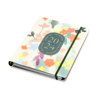 Carnet super mignon multicolore en PP avec anneaux dissimulés, reliure spirale, logo personnalisé, planificateurs quotidiens/hebdomadaires en PU avec bande élastique
