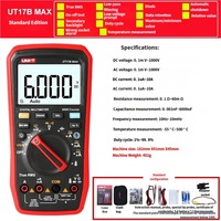 UNI T UT17B MAX True RMS Multimeter Digital Layar 3.5-Digit Presisi Tinggi 1000V/10A Meter Universal untuk Teknisi Listrik Penggunaan Rumah Tangga