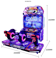 Simulateur de course automobile dynamique 3 joueurs, machine d'arcade à monnayeur avec écran LCD HD pour centres de jeux et salles de divertissement (FEC)