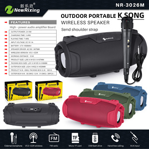 Altoparlante portatile <span class=keywords><strong>Karaoke</strong></span> NR3026M con cinturino, boombox <span class=keywords><strong>Bluetooth</strong></span>, doppio woofer, altoparlanti stereo 3D wireless, sound <span class=keywords><strong>box</strong></span> con gancio per esterni. - Product Image 5