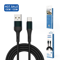 Kabel data pengisian daya cepat, kabel data pengisian cepat, kabel a ke C, jalinan nilon OEM, pabrik BSCI, untuk ponsel
