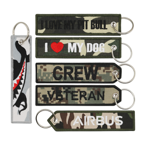 Sublimation Embroidery Keychain Merrow Border Iron <strong>on</strong> Embroidered Patch With <strong>Keyring</strong> for Garments Custom Woven Key Tag - Product Image 5