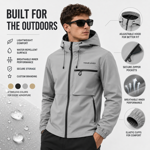 Chaqueta Impermeable OEM para Exteriores, Cortavientos con Capucha, Chaqueta Ligera de Softshell para Senderismo, Trekking, Camping y Viajes - Product Image 1