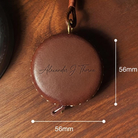 Ruban à mesurer personnalisé en cuir PU, forme ronde, rétractable, outil de couture, fournisseur OEM en gros