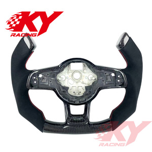 Volant en fibre de carbone de style F1 personnalisé pour Volkswagen Mk7, compatible avec MK6 MK8 GTI Polo GTS R Golf 7 GTD Tiguan Scirocco GTS - Product Image 1