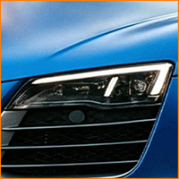 Pour Audi R8 2008-2014 : Ensemble de phares LED avec feux de jour, 4 lentilles, faisceau matriciel et clignotants séquentiels – Pièce de remplacement