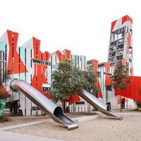 Usine chinoise, aire de jeux extérieure personnalisée pour enfants, toboggan en spirale en plastique, vinyle, métal, grand toboggan, thème d'aventure, conception gratuite, commercial