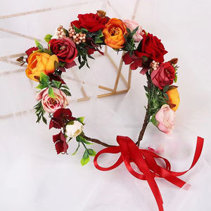 Nouvelle Mode Sennys Guirlande Coiffe Doux Style Simulation Rose Mariée Cheveux Corolla Cheveux Décoration En Gros Fabricants - Product Image 3