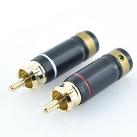 Connecteur RCA mâle en laiton plaqué or, autobloquant, sans soudure, 3A 12V, durable, 5 000 cycles, pour câblage audio AV DIY