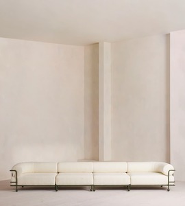 Mobilier d'extérieur de patio modulaire de luxe contemporain haut de gamme canapé à cadre en aluminium élégant et concis - Product Image 1