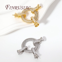 Connecteurs pour bijoux DIY, fermoirs de collier en zircon plaqué or 18 carats, supports de pendentifs en perles, attaches pour bracelets